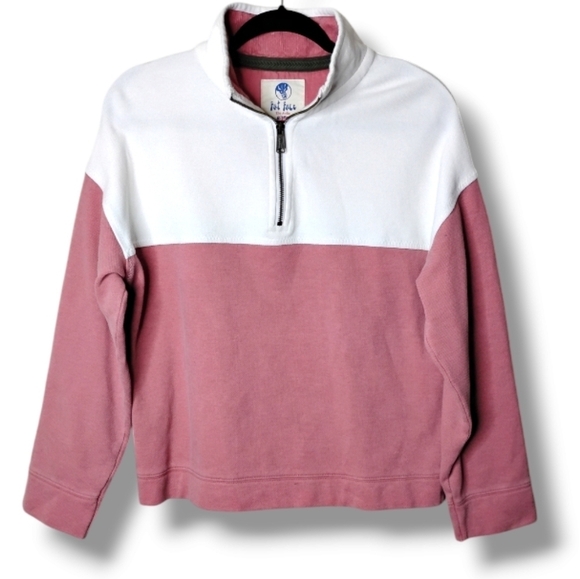 FatFace Airlie 1/4 Zip Sweatshirt Women’s S 100% Cotton Casual Pullover Beachy - Picture 1 of 9